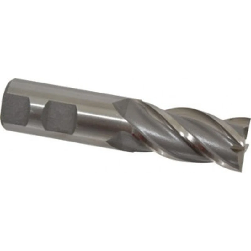 Value Collection 1, 2 LOC, 1 Shank Diam, 4-1/2 OAL, 4 Flute, Cobalt Square End Mill Single End, Uncoated, Spiral Flut...